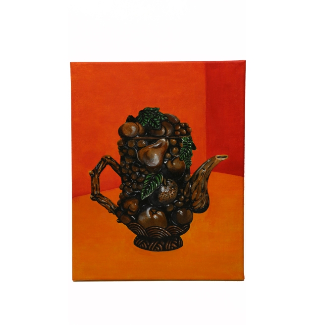 A painting of a teapot