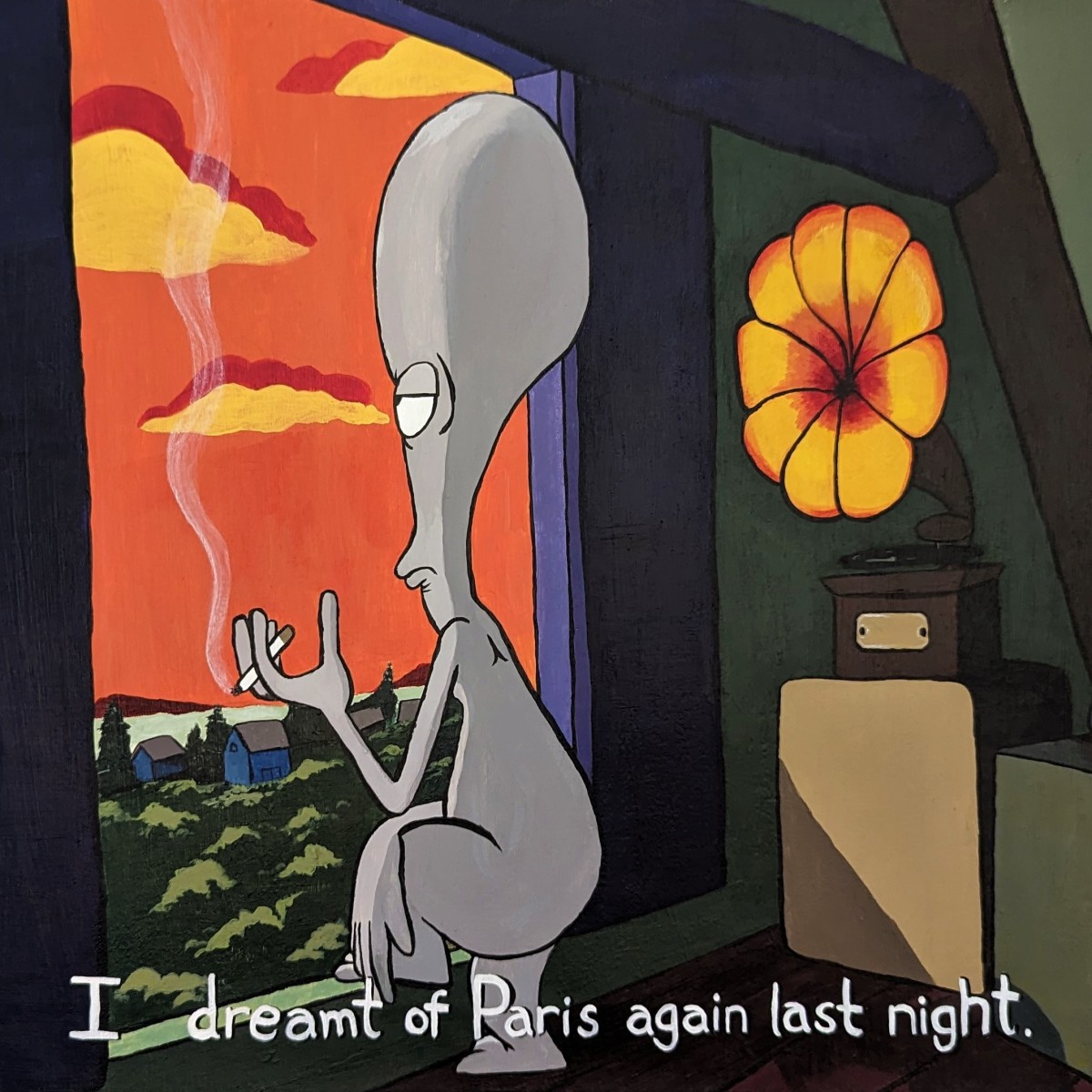 «Soñé con París anoche», 24×16′ acrílico sobre tela